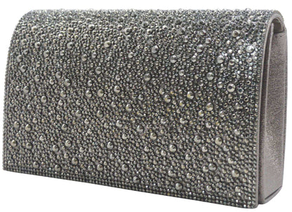 HB-89Q Rhinestone Clutch - D'Moda Shoes